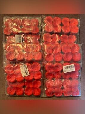 4 Packages Red Artificial Rose Petals - NIB